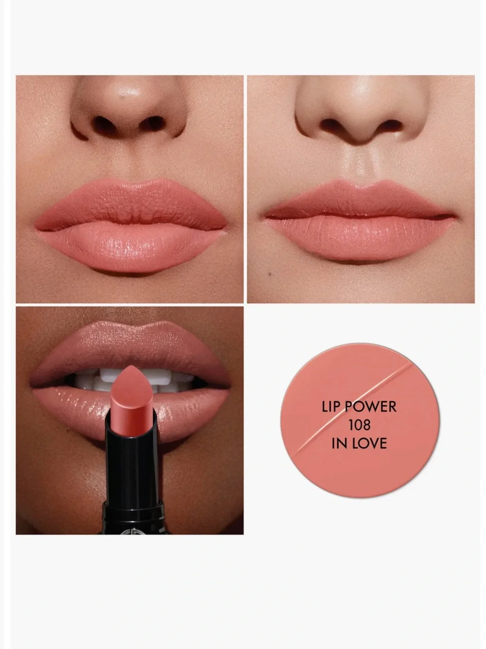 Giorgio Armani Lip Power Lipstick 108 In Love - Mauve Rose